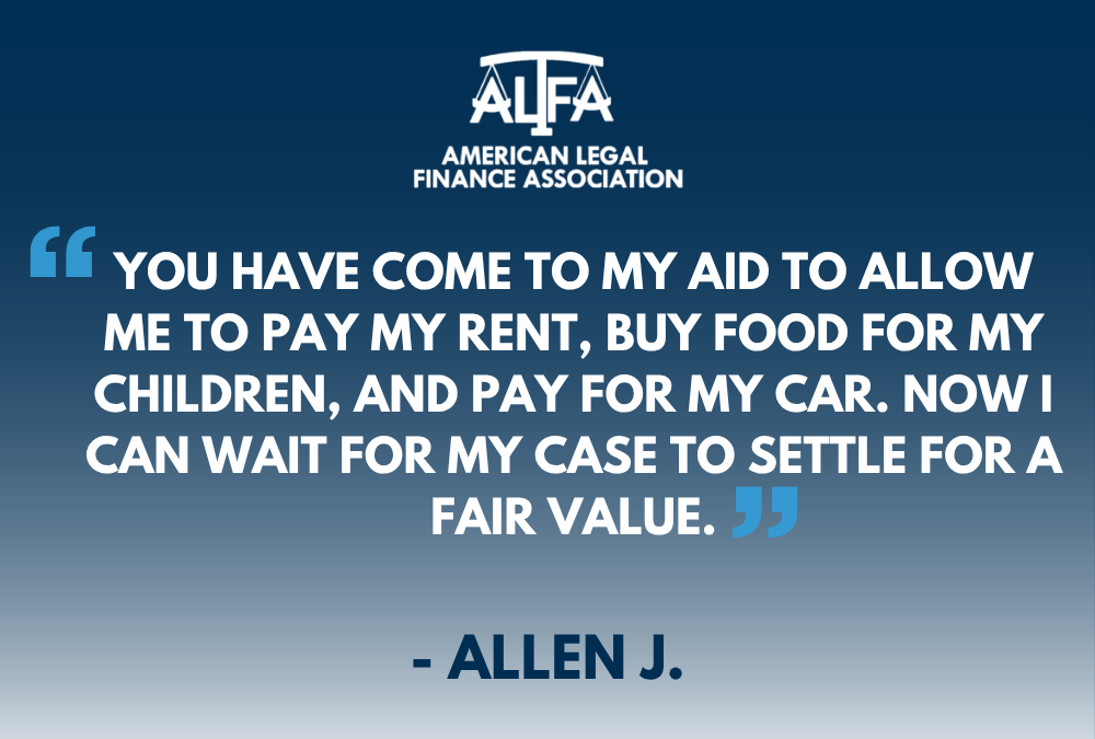 ALFA_Law's tweet photo. For plaintiffs like Allen, consumer legal funding can provide critical financial support during difficult times, helping cover essential, non-legal expenses while they wait for their case to resolve https://t.co/5rXXHL3zKA