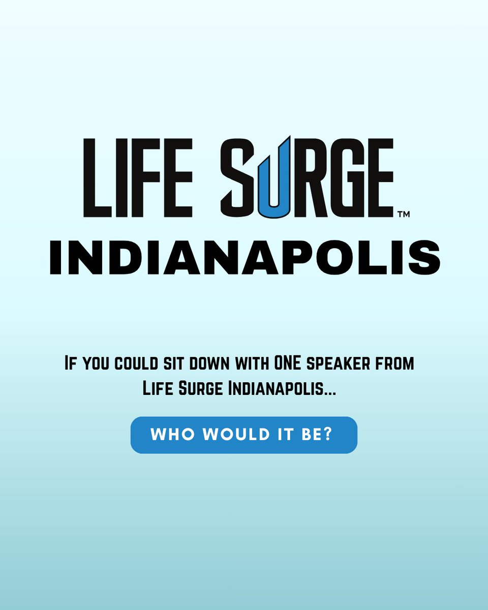 lifesurgeevent's tweet photo. If you could sit down with ONE speaker from Life Surge Indianapolis: who would it be, and what's the one question you'd ask them?

Drop it in the comments below.  👇

🗓️ June 13 · Corteva Coliseum
 #LifeSurgeEvents #Indianapolis  #CortevaColiseum #ChristianEvents https://t.co/vWQwqvupUr