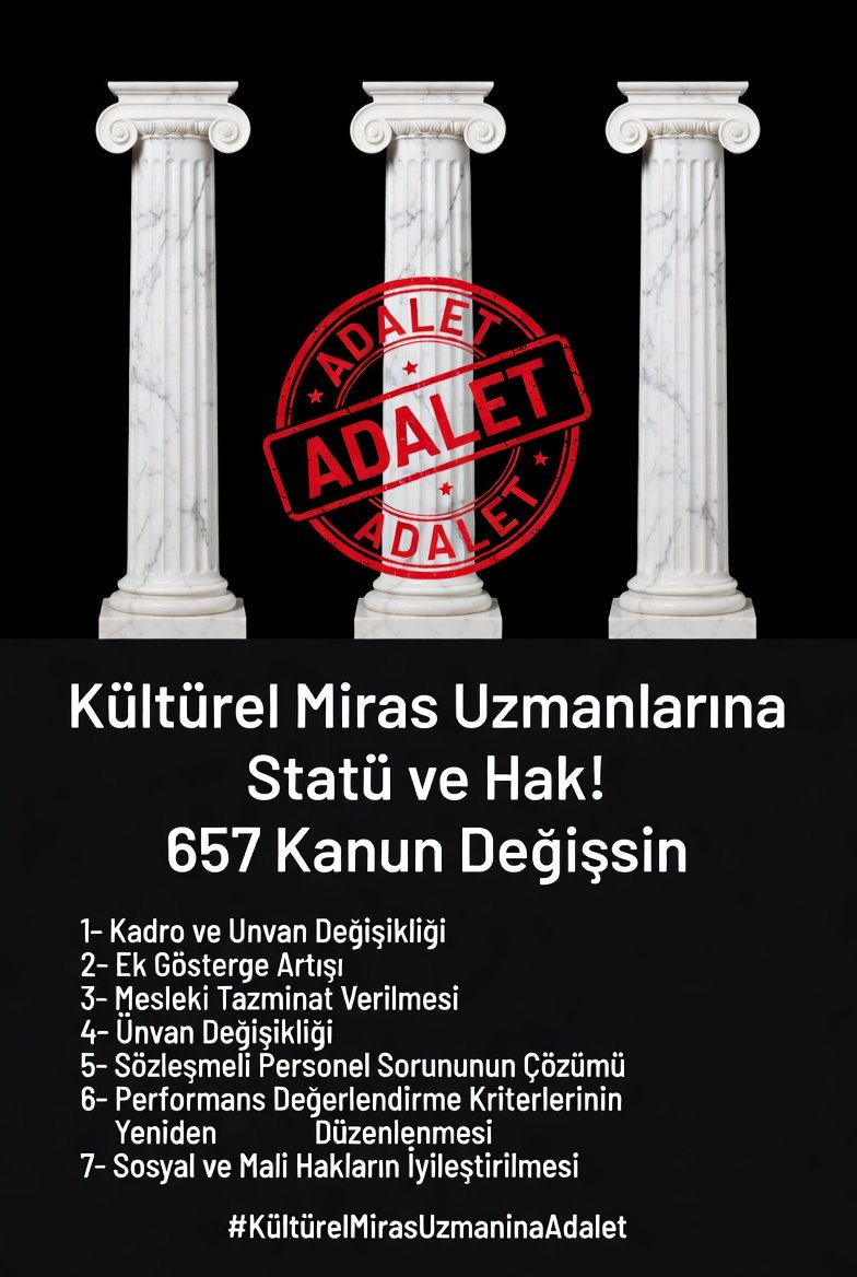 cetinozgen_'s tweet photo. Meslek Meselesi

Bu konu sendika değil,
Siyaset değil,
Meslek meselesidir.

#KulturelMirasUzmaninaAdalet
@RTErdogan @mehmetnuriersoy @yazgi_gokhan @dbdevletbahceli @MDervisogluTR
@RTErdogan @mehmetnuriersoy @yazgi_gokhan @dbdevletbahceli @eczozgurozel @MDervisogluTR
@kulturhaksengm
@KltrMemur
@Sanat_is
@sehitgazisene
@kultursanatsen
@kamusen