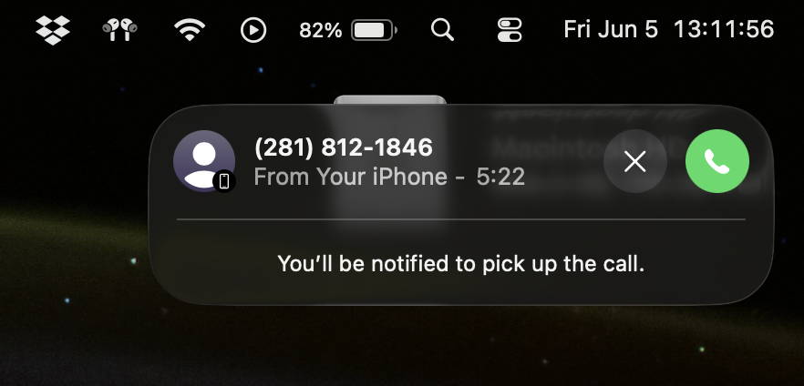 itsjoshddude's tweet photo. So we've all grown to love the Hold Assist feature on the iPhone. What I just learned today was that if you have your laptop nearby, the call that your iPhone is holding will pop up there so you can rejoin on your laptop! Thank you Tim Apple for yet another rare useful feature https://t.co/3netVhx8Lq