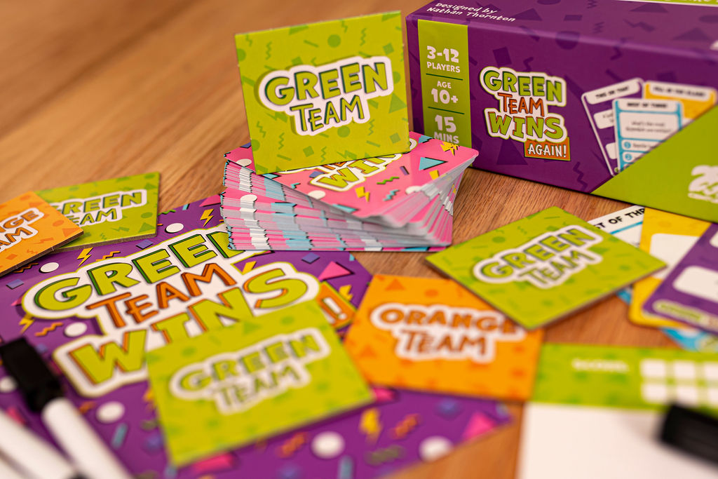 25thCG's tweet photo. Green Team Wins Again is a brand-new standalone sequel packed with all-new questions and fresh ways to play.  The goal is still the same! Think like the group, get on the Green Team and stay to accumulate points! -TV

You can pre-order here: https://t.co/VgGbeD97eQ https://t.co/vrQsvM3qhW