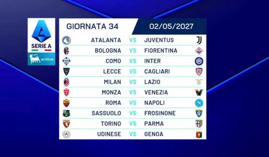 mis18M's tweet photo. 🚨🗓️ | جدول مباريات يوفنتوس في الدوري الإيطالي لموسم 2026/2027 : 

◉ الجولة الـ34 : يوفنتوس 🆚 أتلانتا. 

◉ 🗓️ يوم الأحد 02/05/2027 . 

◉ 🏟️ ملعب نيو بالانس أرينا . https://t.co/dJbhH2mB7B