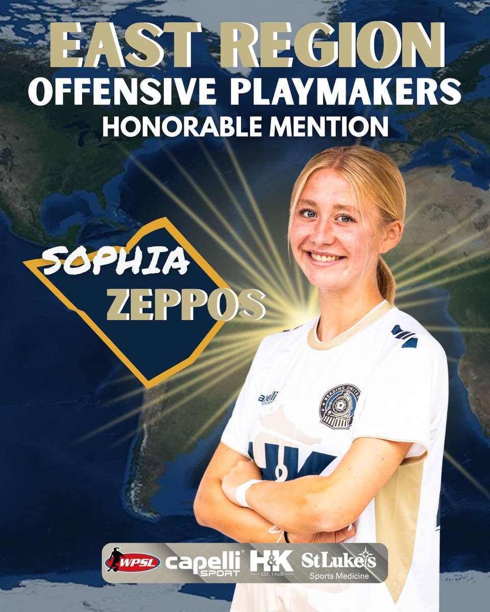 ReadingUnited's tweet photo. Three well-deserved WPSL honors. 

🏆 Anna Buckwalter — National Defensive Player of the Week

⭐ Sophia Zeppos — East Region Offensive Honorable Mention

⭐ Sarah Gatz — East Region Goalkeeper Honorable Mention

Congrats Anna, Sophia &amp; Sarah👏

#DefendThe610 #RUAC #WPSL #HerGame https://t.co/FKcvrQEhT4