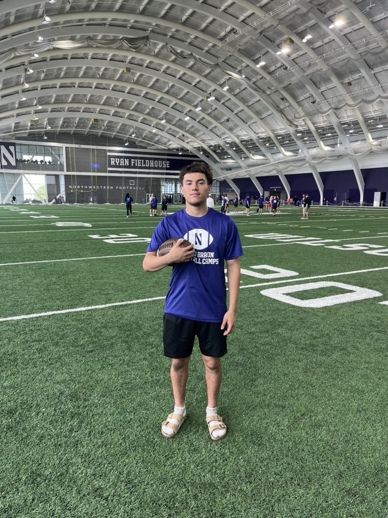 Jonas_kicks's tweet photo. Had a great time competing at Northwestern’s camp today! Cleared 5/6 on field goals and loved competing on this stage. The work continues. 📈
#KohlsKicking #ClassOf2027 #Northwestern #RecruitIL https://t.co/6KBgPEanM9