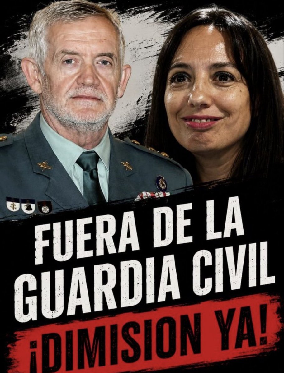 Bommer113a's tweet photo. ¡¡¡Fuera de la Guardia Civil Ya!!

No eres de vestir ese uniforme, Manolo.

La niña de la curva tiene que ser cesada de inmediato.

#DimisionYa https://t.co/YtgyjLm9gg