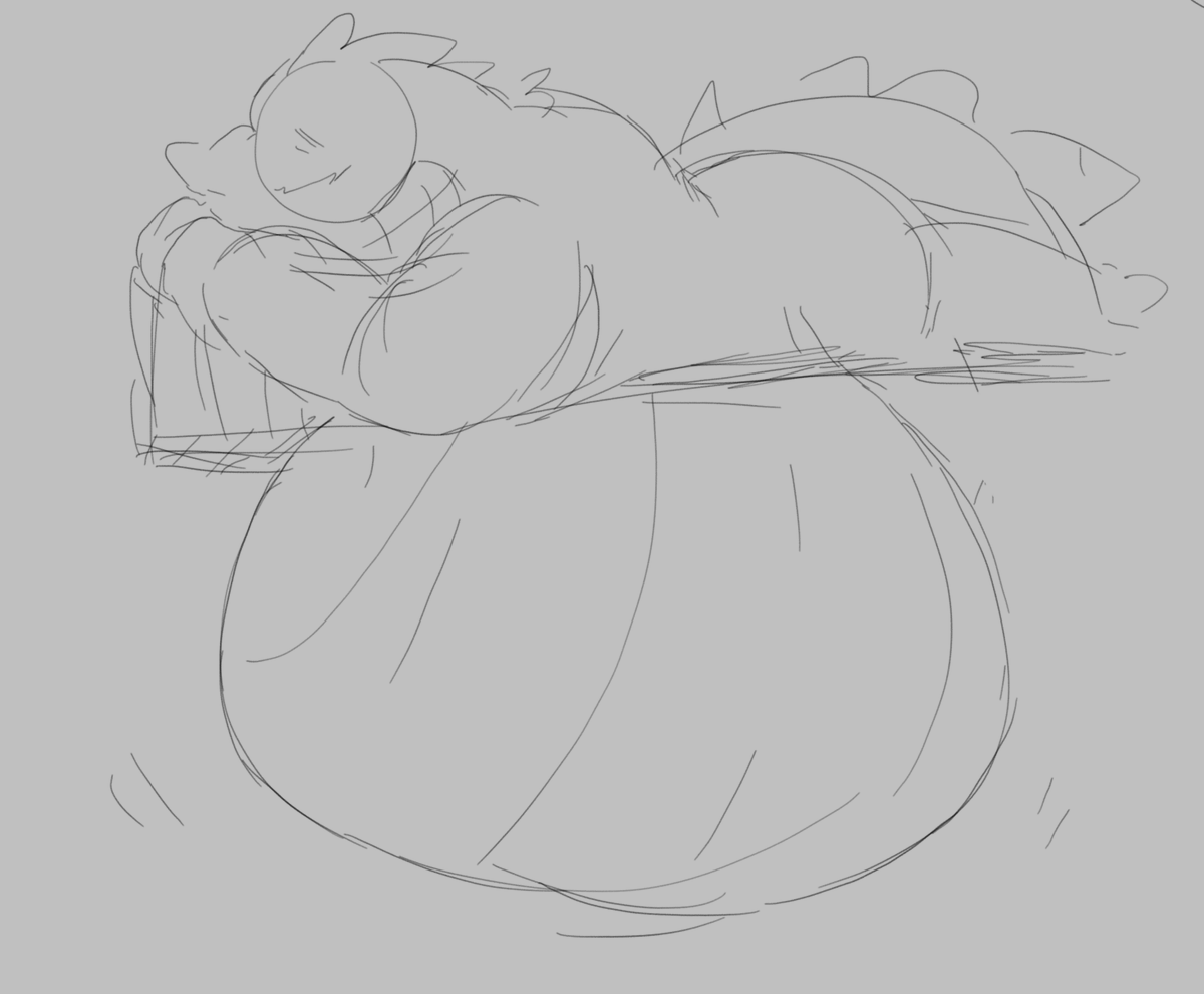 Mist_Gator's tweet photo. Found a great spot to just let your stomach hang low. Perfect to enjoy the bounces and squirms of your food in its sloshing hammock <3 #vore https://t.co/f34t7MJTqt