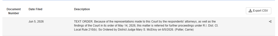 lawofruby's tweet photo. NEW: Last month, I wrote about two Rhode Island judges who, in wildly different cases, each called DOJ's honesty into question. In one of those cases, an AUSA has already been referred for disciplinary proceedings. Now, it's happening in the other one too. Past coverage: https://t.co/ZouxEL1sIG
