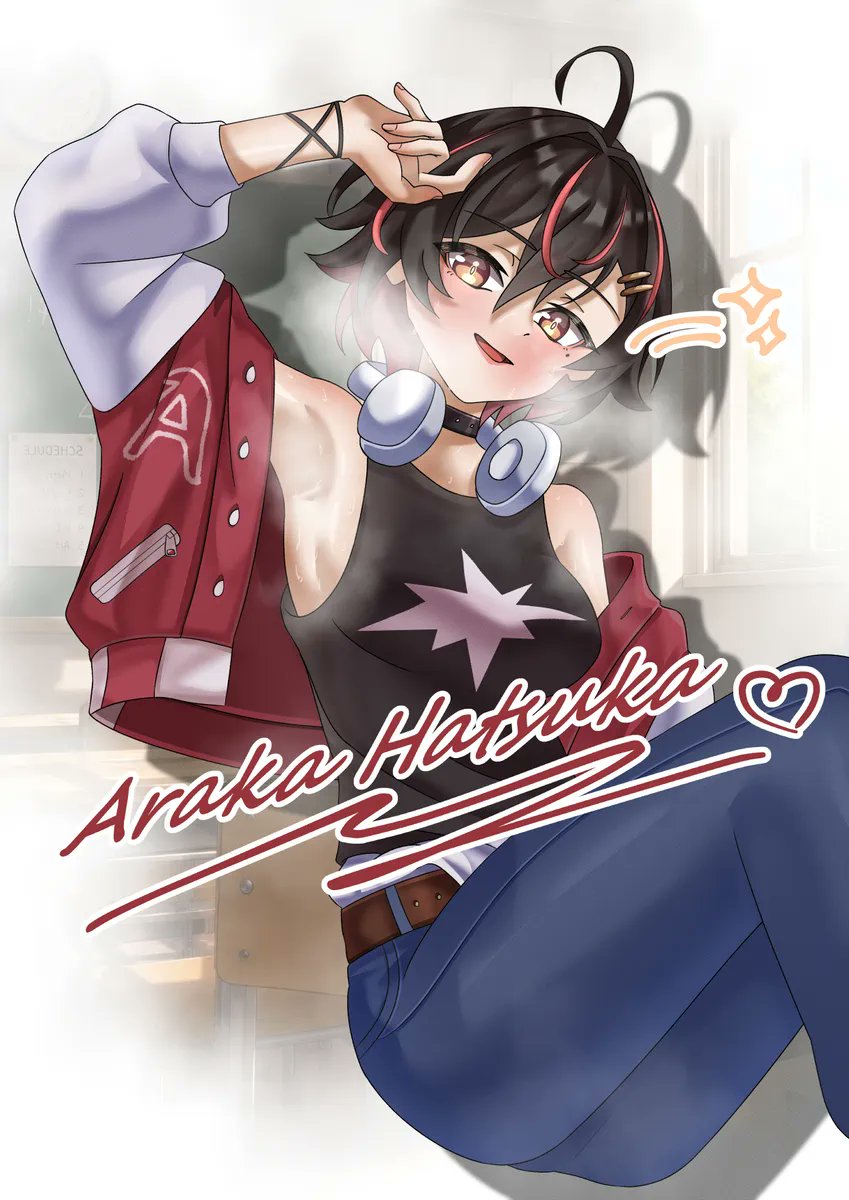 _JimiParadise's tweet photo. akhirnya sudah selesai menggambar teh Ara... Telat dikit 2 minggu yang lalu ga ngaruh... Btw teh ini pake aja fanartnya buat kakak bikin jadwal stream minggu depan atau apapun.. biar kepake gambarnya hehe... jangan lupa minum air teh.. air teh? 
#vtuber #ArakaHatsuka #Arakece https://t.co/FTUcOdO7Nz