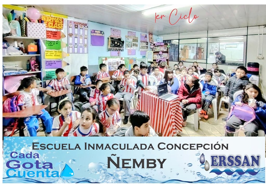 ErssanPy's tweet photo. ERSSAN, con la política de pequeñas acciones, grandes cambios, se llegó hasta la Esc. Inmaculada Concepción de Ñemby y compartió con alumnos del Primer Ciclo, promoviendo la importancia del cuidado y preservación de los recursos hídricos, https://t.co/KFJldkcbSp