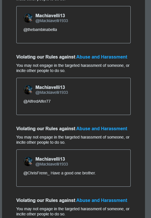 mackkiavelli13's tweet photo. @nikitabier Tell me how his this harassment when it's all interactions with people I know and have the same perspectives ? @elonmusk Your app that as no AI is enabling a exploitation of the report system that can be very lucrative. I hope that you get sued one day. https://t.co/Po057S0YYS