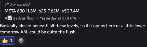 TFLabofficial's tweet photo. Yesterday $META was called out in the group as a short given it closed below the largest GEX levels.

@redbadbear provides the data that gives us an edge, even when the market is selling off. https://t.co/jkxTAHXFoR