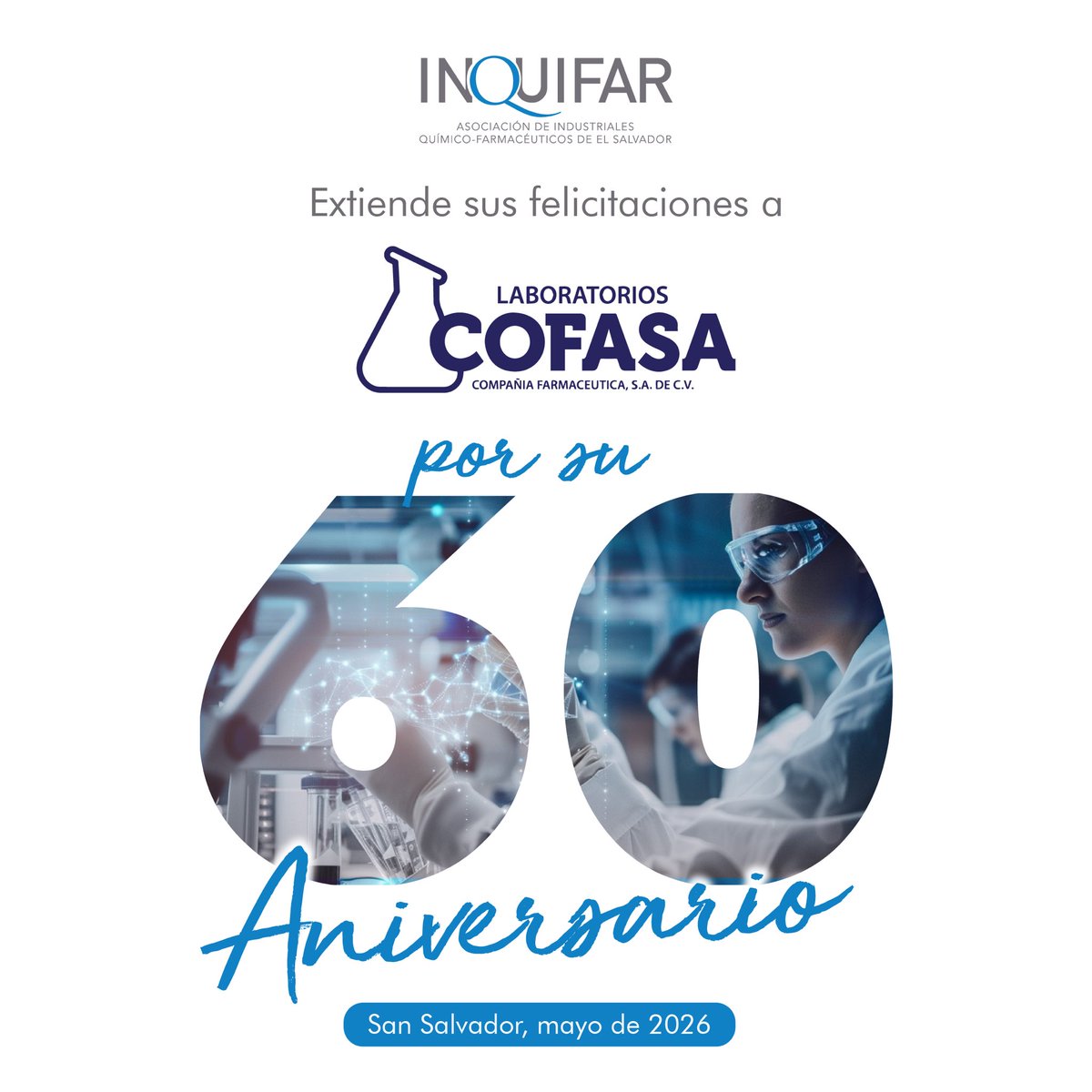 inquifar's tweet photo. Felicitamos a @CofasaLab_SV por su 60.º aniversario. 🎉

Reconocemos seis décadas de compromiso, innovación y contribución al desarrollo de la industria farmacéutica salvadoreña. Les deseamos muchos éxitos y nuevos logros en los años por venir.

#COFASA #60Años #INQUIFAR #IndustriaFarmacéutica #ElSalvador