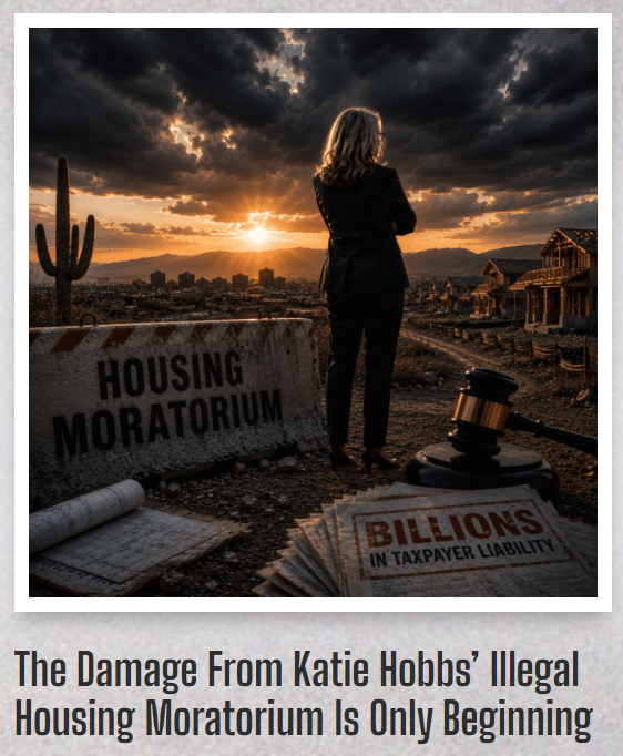 azfec's tweet photo. REMINDER: The Damage From Katie Hobbs’ Illegal Housing Moratorium Is Only Beginning

For decades, Arizona successfully balanced economic growth with responsible water management. But instead of trusting that proven system, the Hobbs administration chose fearmongering, unlawful regulations, and an anti-growth agenda that harmed homebuilders, squeezed working families, and may now leave taxpayers with a billion-dollar bill.

Arizona voters cannot afford to forget it this November.

Full story: https://t.co/coxWwLKSuc