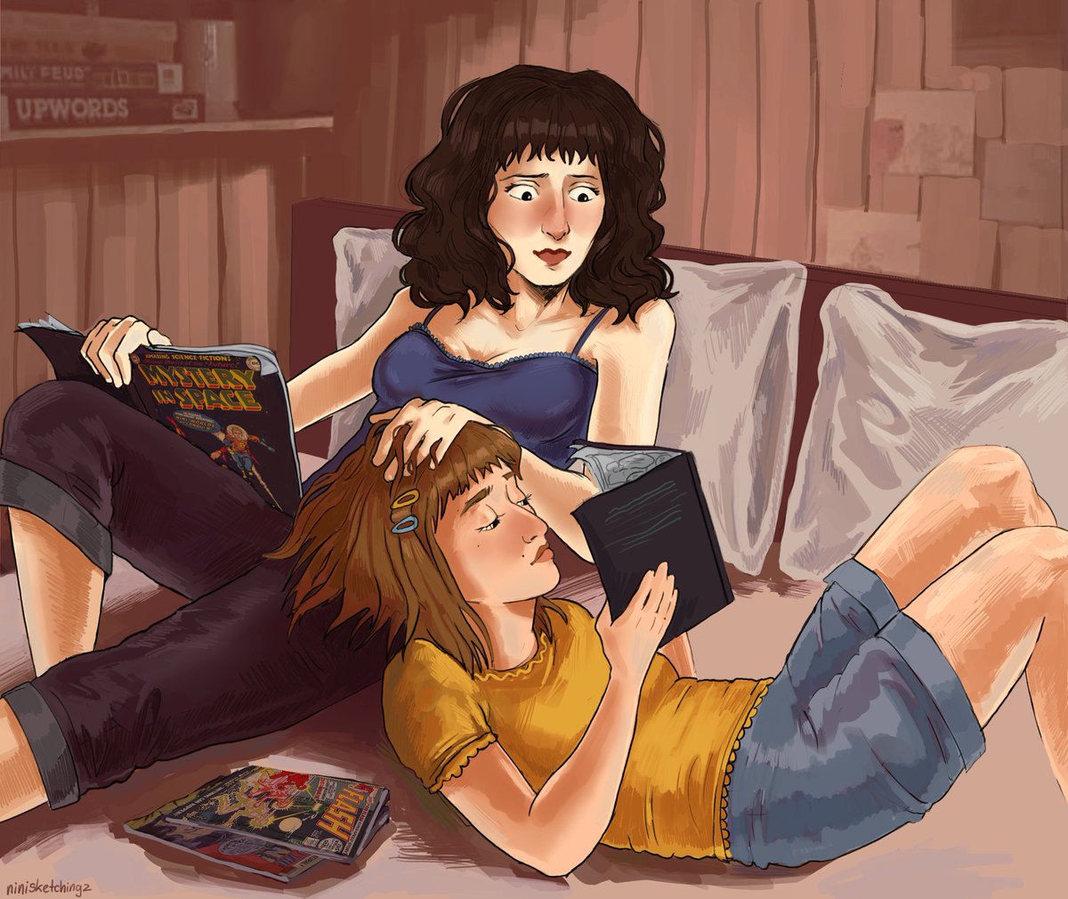 ninisketchingz's tweet photo. #lesbyler nerding out with eachother ft whipped michelle https://t.co/3RgZspblWU