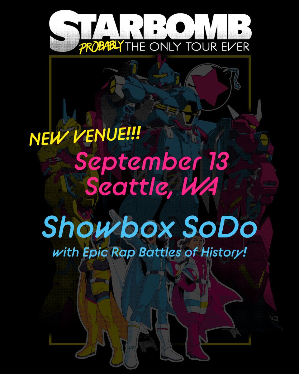 starbomb's tweet photo. SEATTLE!!!! We moved September’s show to @showboxpresents so we can release MORE TICKETS! If you didn’t grab them before it sold out, NOW IS YOUR CHANCE. https://t.co/qpqZbB4ORe