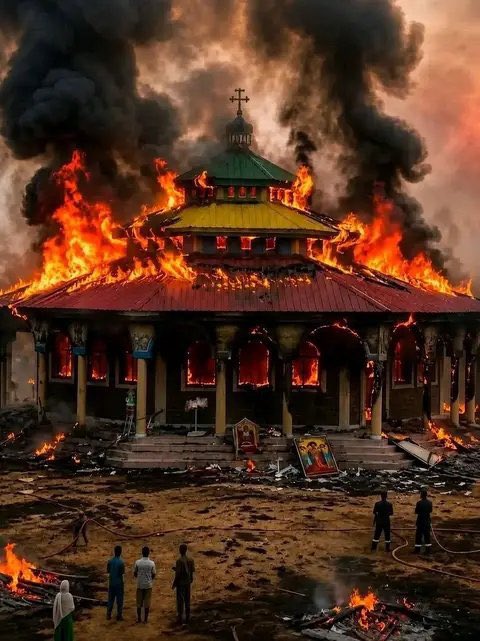 Mi49887Miki's tweet photo. These churches are not weapons; they are houses of prayer, history, and peace. They belong to our community, our parents, and our children. Burning them destroys our heritage, not just stones. Violence against a place of worship is violence against all that is holy and human. https://t.co/sxjVqUkhoe