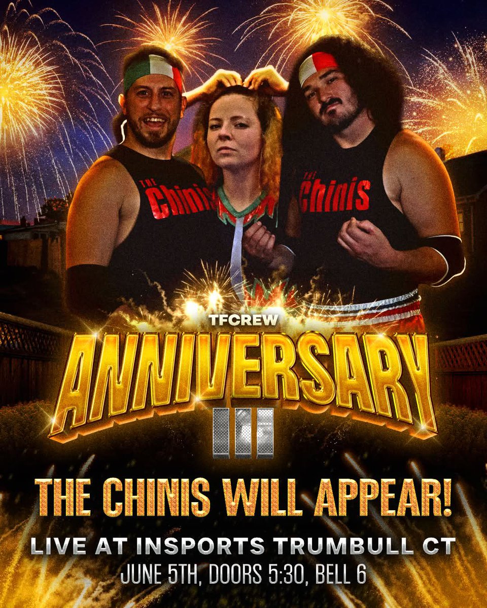 TonyChini96's tweet photo. TONIGHT! The Chini’s return to @TFcrew69 with the Tag Team Titles for Today’s Special! And what’s on the menu? An OPEN CHALLENGE! Come out and see who will answer the challenge. Plus an update on my injury 👀 🤌🇮🇹
📸- @Skyefullofphoto https://t.co/aX1EeV9Ano