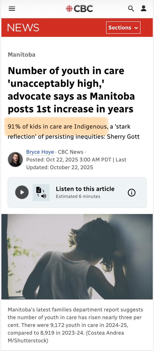 JimMcMurtry01's tweet photo. During the “Sixties Scoop” half the children in care in Manitoba were Indigenous.

Today it’s 91%.

The 2026 Scoop is also to rescue children from neglect and abuse. 

The Sixties Scoop happened because residential schools were closing and these kids had nowhere to go. https://t.co/OTUvWQjoqN