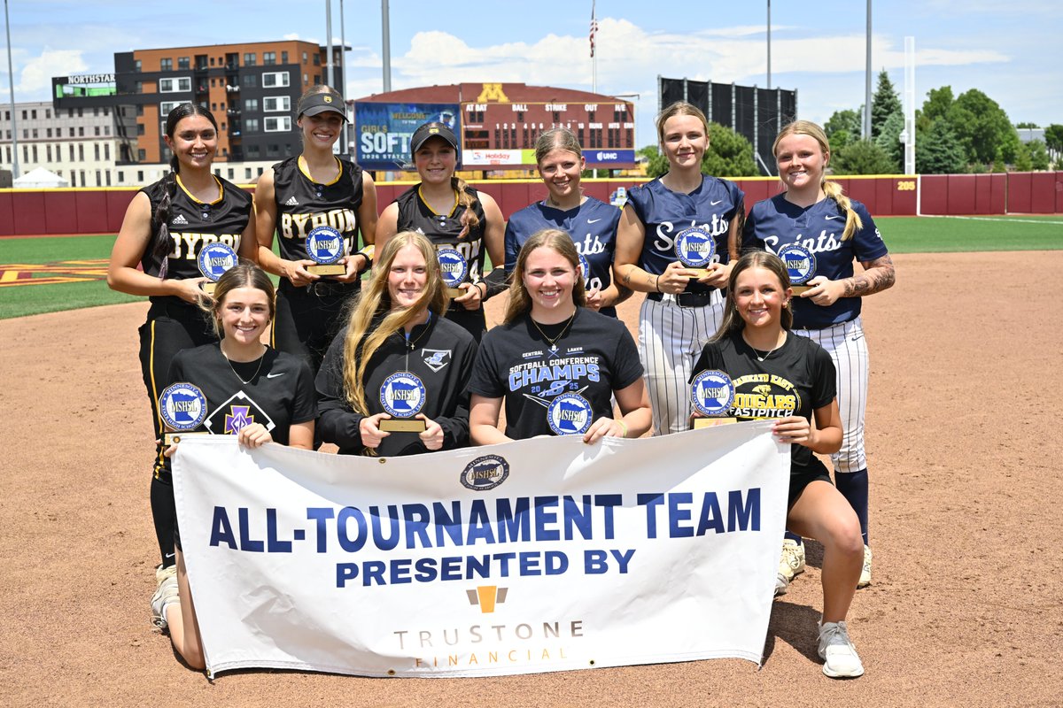 MSHSL's tweet photo. Congratulations to the 2026 @TruStoneFCU Class AAA Girls Softball All-Tournament Team! https://t.co/1vpRGSM1kT
