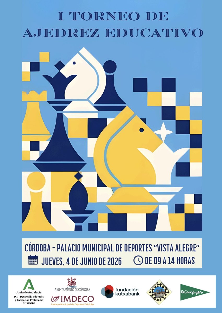 CeipLosCalifas's tweet photo. ♟️ Nueve alumnos/as de nuestro cole han participado en el I Torneo de Ajedrez educativo, en el Palacio Vista Alegre. Una gran jornada de aprendizaje, estrategia y compañerismo. Enhorabuena a la organización y ya pensando en repetir el próximo año #AulaDeJaque @EducaAnd @IMDECO_ https://t.co/ffwbycf1Ab