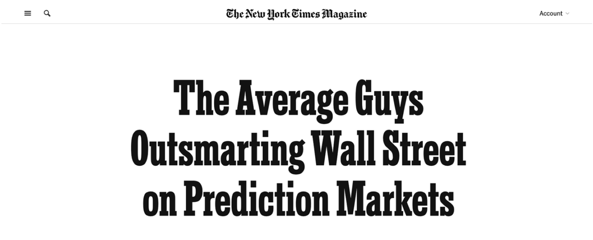 PredictAction's tweet photo. Prediction markets belong to the people.

From public school teachers to parents, traders turn lifelong passions into a genuine edge in predicting the future. https://t.co/GaLInlnbwW