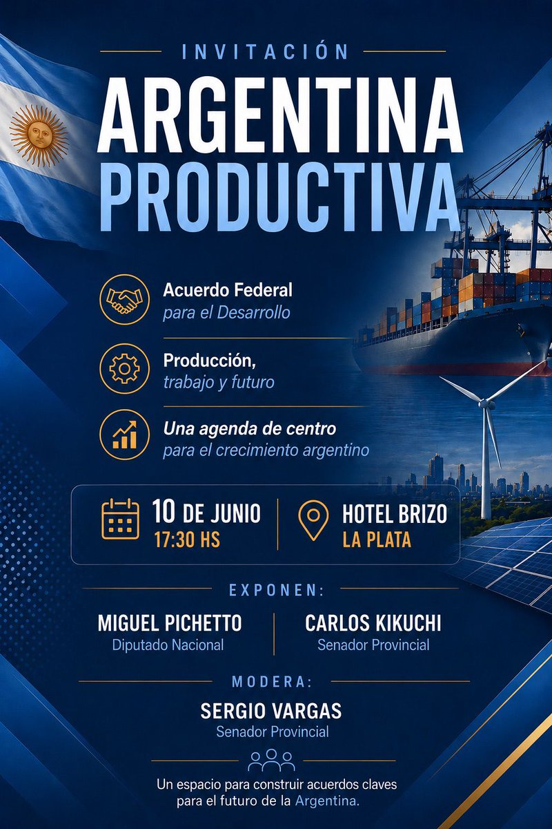 HacemosVL's tweet photo. El próximo miércoles 10 (como Diego y Leonel) desde la capital de la Provincia de Buenos Aires para todo el país: #ArgentinaProductiva se presenta. No podes faltar!
#politica #Argentina #Elecciones https://t.co/gIqBgDVPTu