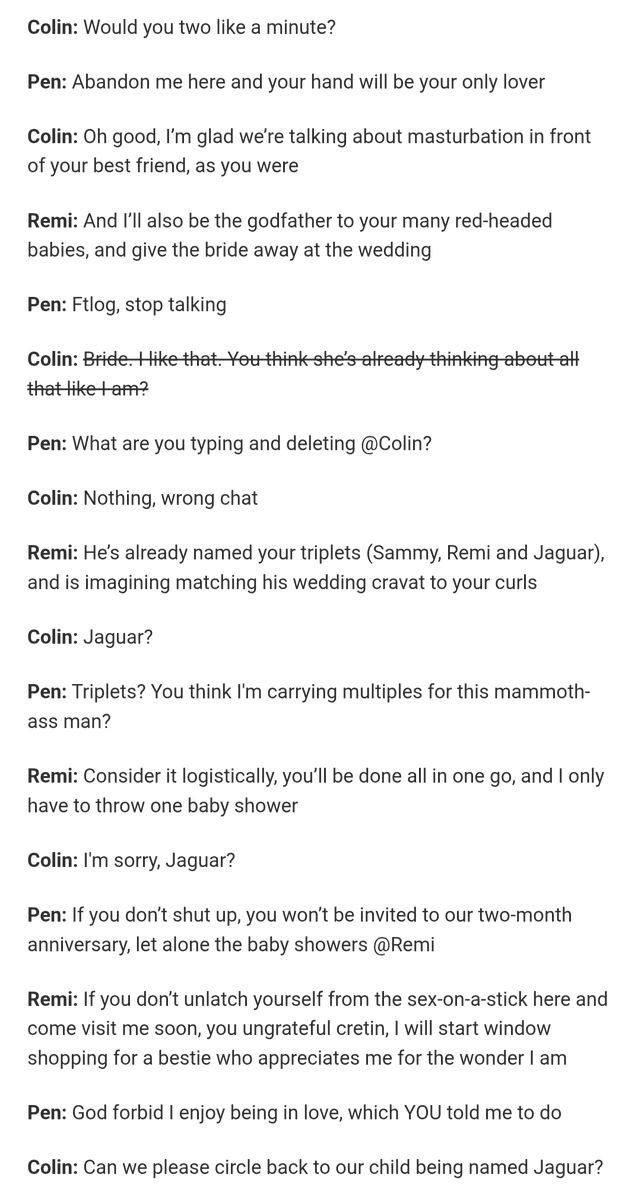 Feryal_Niazi's tweet photo. You guys, today's tl cleanse is very basic, but just please share anything from one of your fics that brings you joy. An argument, something cute, shenanigans, whatever. The fandom needs dopamine injections. Mine is from my beloved Roadside Revelations: 

#polinfics https://t.co/9dQKAxEbyF