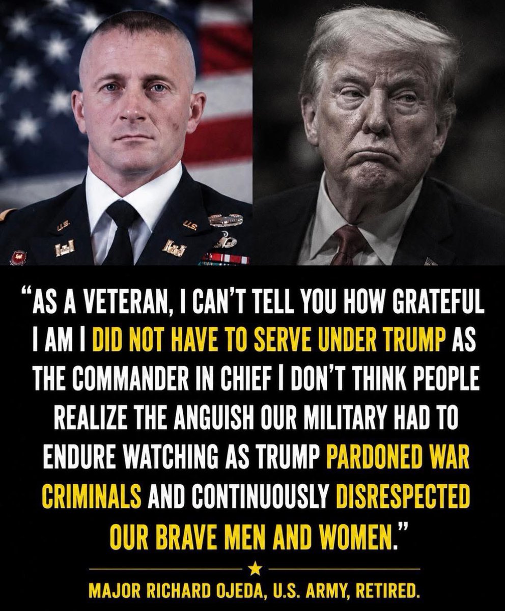 Ojeda4America's tweet photo. What the Trump administration is doing to the finest military in the world is absolutely shameful. https://t.co/MHScHgUTlp
