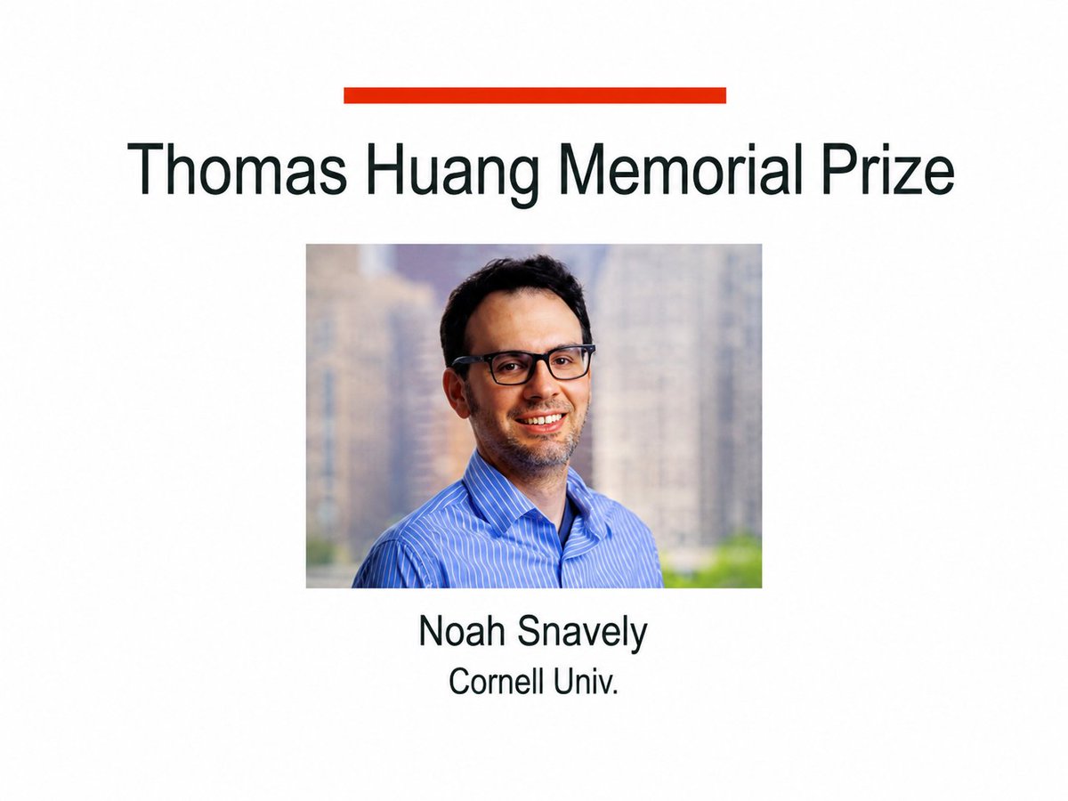 humphrey_shi's tweet photo. Congratulations to Noah Snavely @Jimantha  from @Cornell receiving the 2026 Thomas S. Huang Memorial Prize at @CVPR — a well-deserved recognition of his impactful contributions to computer vision research and our community.

Remembering Tom &amp; Margaret: https://t.co/WQeJLMEHZb https://t.co/lVY5UYq92b