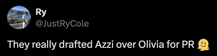 mode_wrd's tweet photo. Instead of dooming and glooming about Azzi or fighting incels about their opinion of her let's do something positive: Tag @justwsports and let them know how their director of social media (someone that is actually shaping her narrative as a player) is an idiot https://t.co/C0QOLNOocx