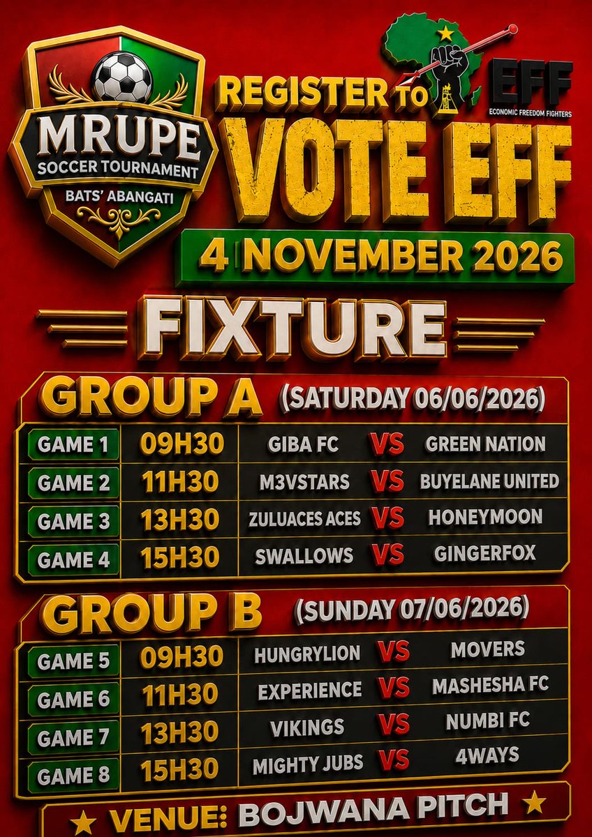 collensedibe's tweet photo. Come one come all young man and woman the future is in your hands @eff_Mpumalanga @effsouthafrica https://t.co/wFinKpJTn0