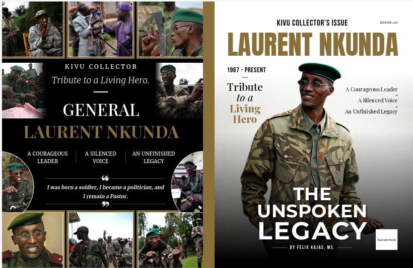 KivupostMedia's tweet photo. New Magazine on Amazon Breaks the Silence Around Laurent Nkunda

A new collector’s magazine titled “The Unspoken Legacy: Tribute to a Living Hero,” dedicated to General Laurent Nkunda, is now available on Amazon. Written by Felix Kajas, it is the first English-language publication of its kind to directly address the story of the Congolese Tutsi general, who has been held under house arrest in Rwanda without charge for more than fifteen years.

Find eBook ⬇️⤵️
https://t.co/sQuMquzBPD