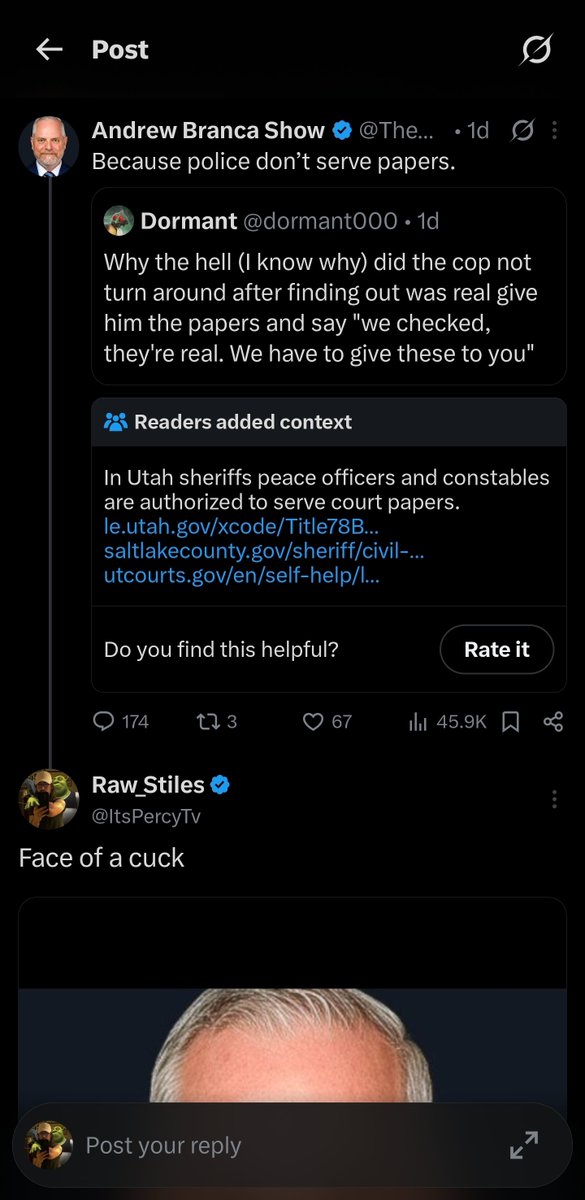 ItsPercyTv's tweet photo. @TheBrancaShow Dumb ass big forehead cuck lawyer https://t.co/8NXBjRqdR4