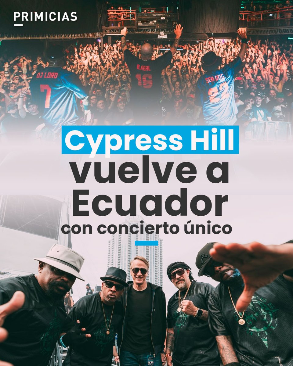 Primicias's tweet photo. El reconocido grupo de hip hop Cypress Hill vuelve a Ecuador. Conoce la fecha de su único concierto en el país, los precios de las entradas y la fecha de venta.  https://t.co/zBWfuEl1Vg https://t.co/fq5VsYlrgJ