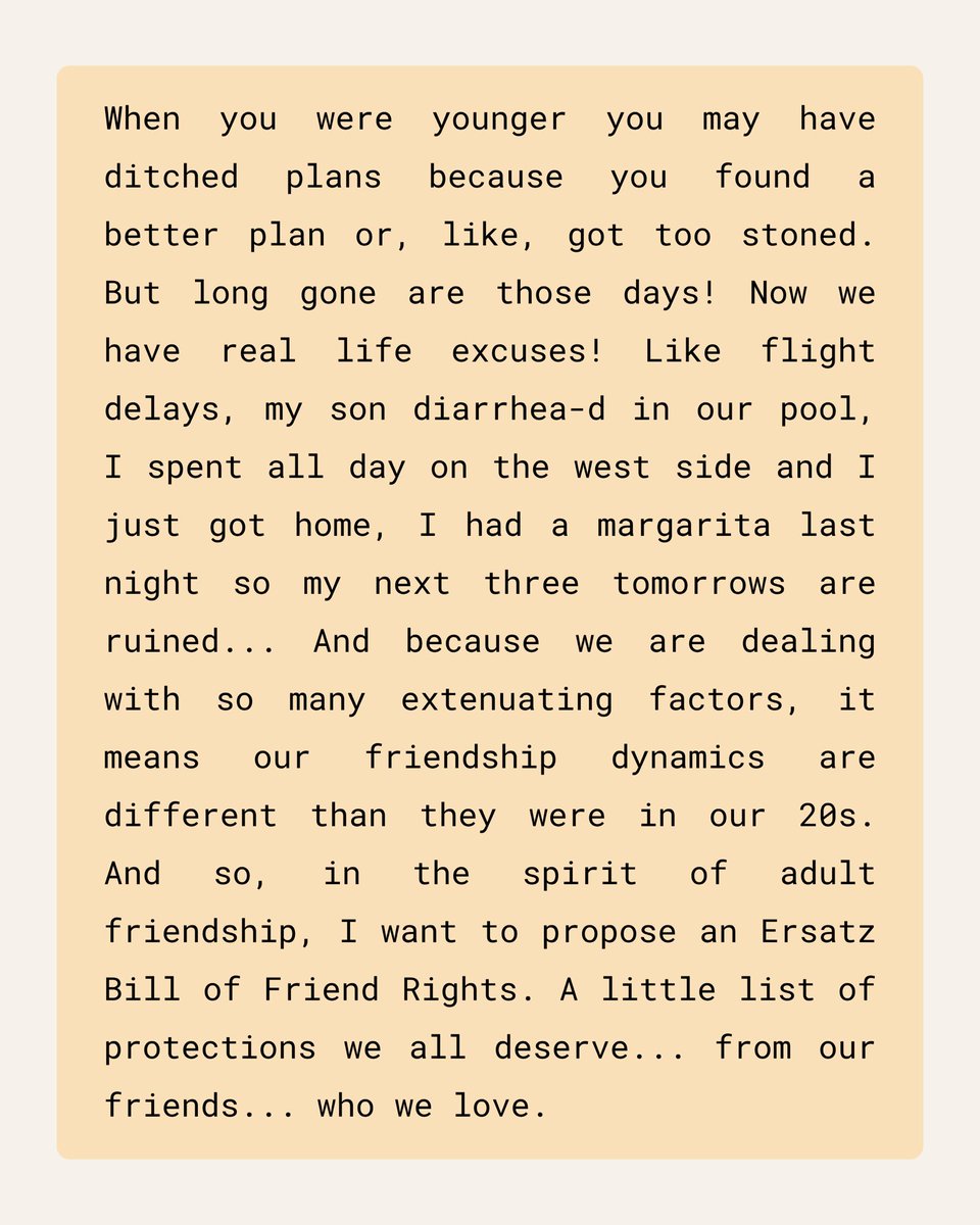 iliza's tweet photo. We are too old to have friend drama. This week’s slowSunday dives into the my proposed Bill of Friend Rights! Sign up for the newsletter now to receive slowSunday bright &amp; early on Sunday morning 🍋 https://t.co/XpP1IYuoIA https://t.co/iDsoodTzai