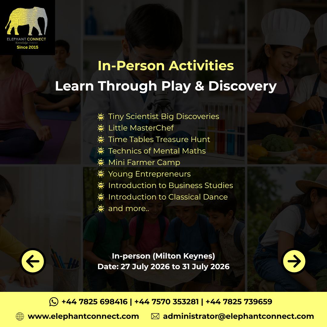 ElephantConnect's tweet photo. Certificate awarded upon completion
Ages 6 to 18

WhatsApp/Call:
+44 7825 698416, +44 7570 353281, +44 7825 739659

https://t.co/f4YuqWdD5K
administrator@elephantconnect.com

#SummerCamp2026 #ElephantConnect #MiltonKeynes #KidsActivities #OnlineLearning #InPersonCamp #SummerCamp https://t.co/fmMHTs79WW