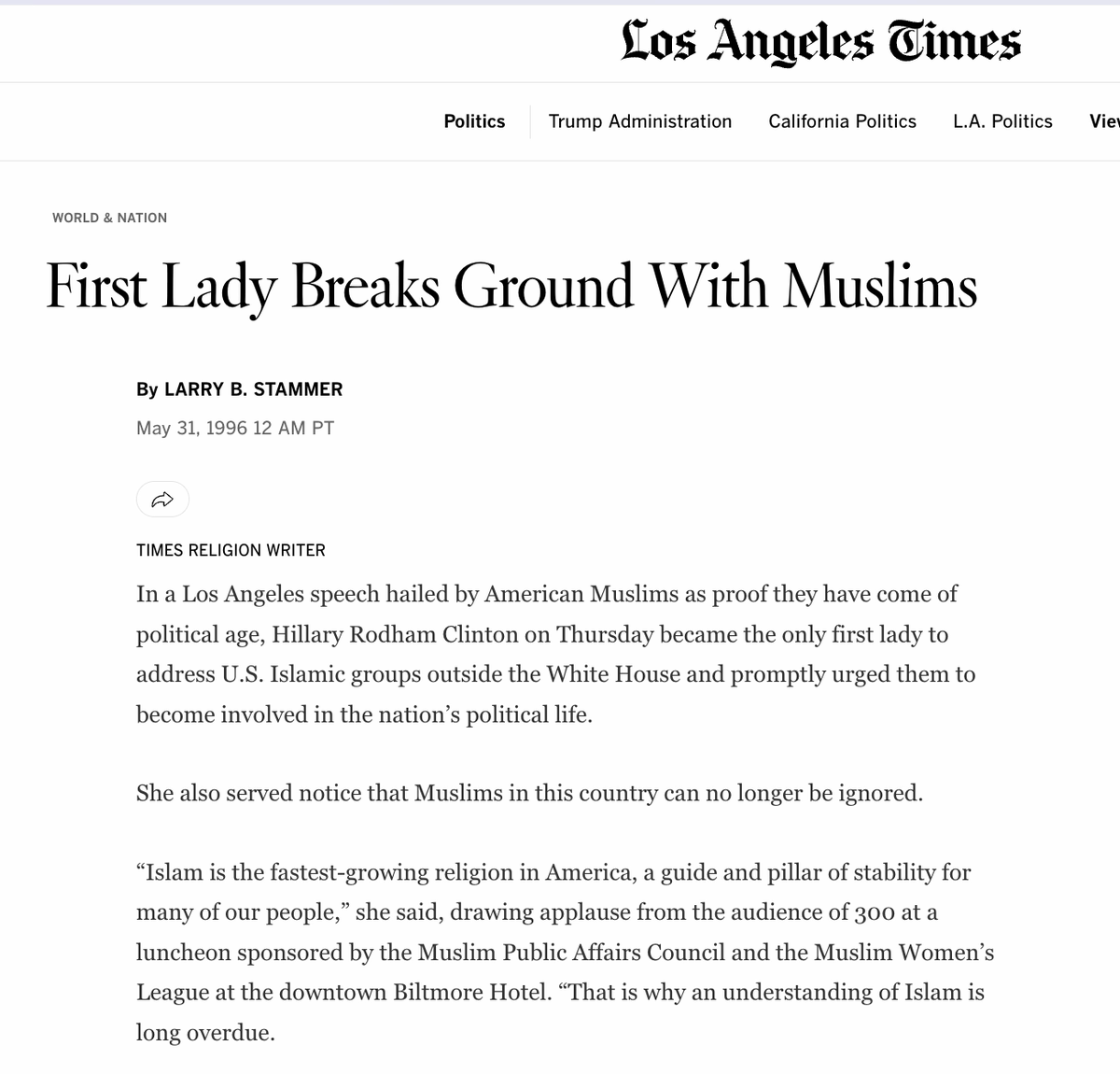 JGuandolo54271's tweet photo. Hillary Clinton opened the door to terrorists inside the White House.  Working with many Muslim Brotherhood groups including MPAC (Muslim Public Affairs Council), as well as Al Qaeda entities like American Muslim Council whose founder, Abdurahman Alamoudi, was close to the Clintons and convicted in 2004 because he was the largest fundraiser for Al Qaeda in North America.  Mr and Mrs Clinton are also very close to Huma Abedin and her family who are MB and have close ties to Al Qaeda.  Huma's mom, Saleha Abedin, is a board member of Islamic Council for Dawa and Relief, a part of the designated terrorist organization Union for Good founded by Hamas/MB global legal scholar Yusuf Qaradawi (now deceased).  We knew this 30 YEARS AGO.  This might explain why Bill Clinton never killed Osama bin Laden when he had several chances. #ShariaKills