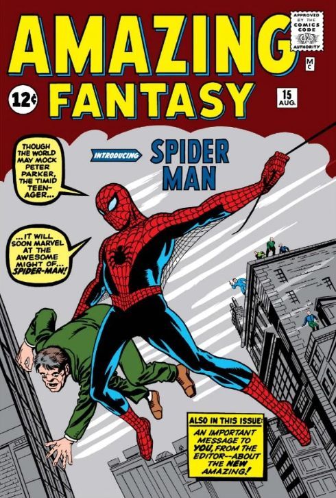 80stees's tweet photo. Amazing Fantasy #15 was released on this date in 1962. This comic book introduced the world to the Amazing Spider-Man! https://t.co/AtA2va5U3u