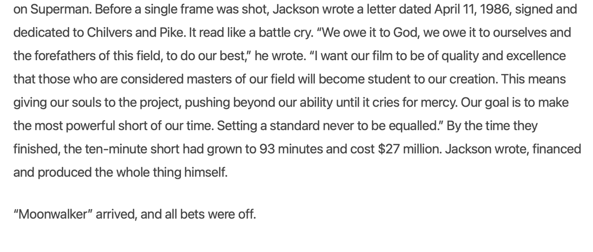 MJJJusticePrjct's tweet photo. READ and really take in #MichaelJackson's words. He was just an amazingly dedicated individual. His drive to bring the BEST out in everyone he worked with admirable. As an example of a GREAT human being, he is quite #incomparable. https://t.co/LFru7xSZo6