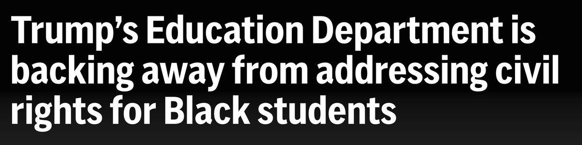 Public_Citizen's tweet photo. Newsflash, Trump: when schools discriminate against Black students, the answer is to ENFORCE civil rights protections, NOT abandon them.

Anything else is just racist politics masquerading as policy. It’s despicable. https://t.co/1LcB01Gxei