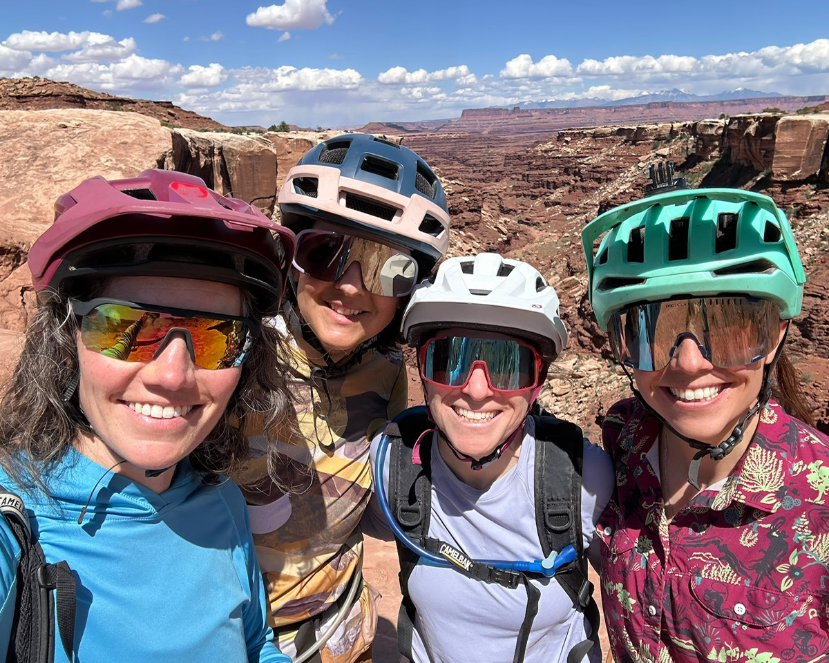 UofUAnesthesia's tweet photo. In late April, Dr. Carina Jackman completed a 100-mile mountain bike ride along the White Rim Trail in Canyonlands NP — alongside three fellow female physicians from across @UofUHealth! 🚵‍♀️ Supported by the @UUtah's Retreat to Recharge program, this was three days of challenge, connection, and renewal. Way to go!  #UofUAnesthesiology #WomenInMedicine #RetreatToRecharge #CanyonlandsNP