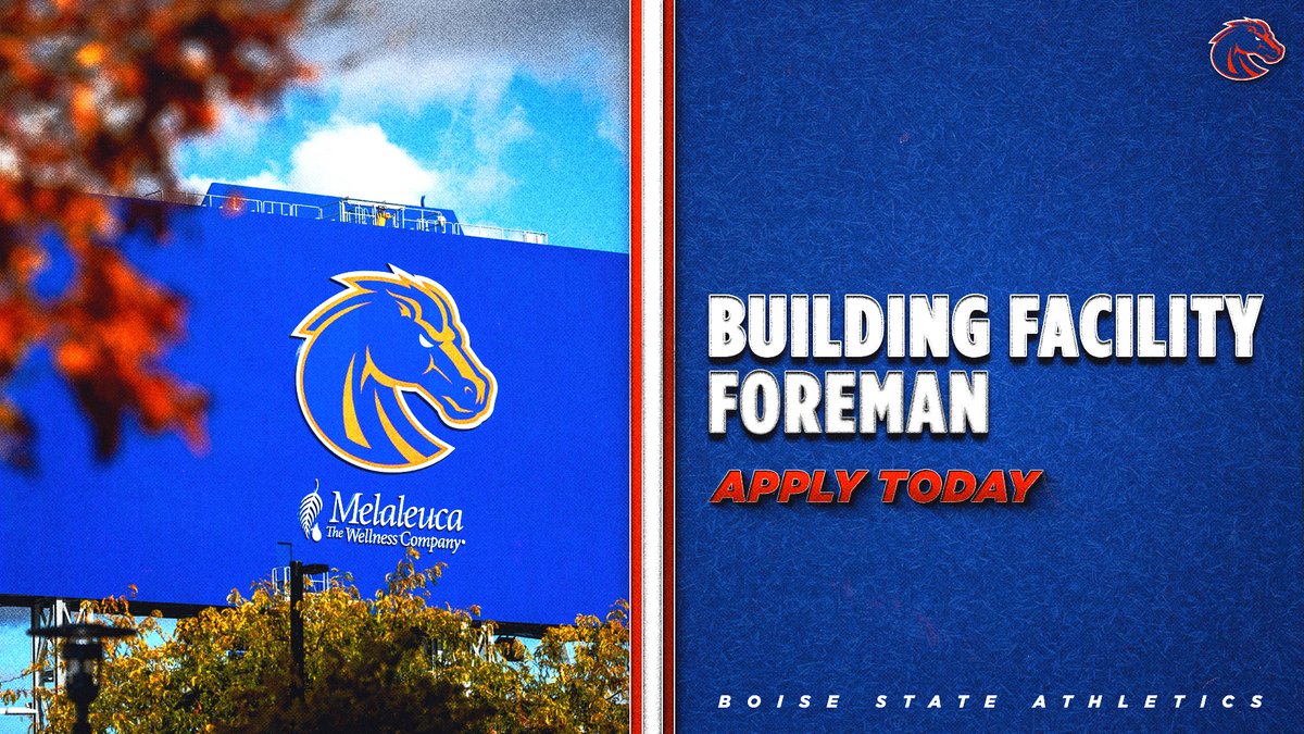 BroncoSports's tweet photo. 𝗔𝗣𝗣𝗟𝗬 𝗡𝗢𝗪 💼

We are looking for the next Building Facility Foreman!

🔗➡️ https://t.co/RWxFn9fnmC

Boise State is an Equal Employment Opportunity Employer: https://t.co/05eQezoM6A https://t.co/Cl5fsXeALw
