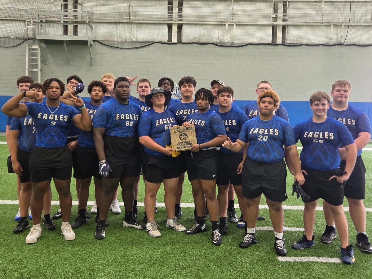 Lindale_FB's tweet photo. This group got after it today at the @HSUCowboys Lineman Challenge State Qualifier! They will compete at State in Abilene on June 20th. Mark your calendars! #TPW 🦅 🏈 https://t.co/dm4iSApRoS