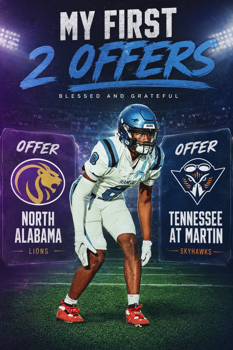 KB_Smith2027's tweet photo. Picked up my first 2 offers this spring!!!!
Coaches check out my Junior season film out I can play both Safety and Corner @RamsayFootball @RonnieDjackson 
https://t.co/e9iLKzmp4I https://t.co/gDC35zsqAY