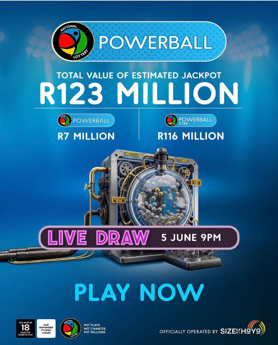 Nolwazii_K's tweet photo. Poweball and Powerball Xtra numbers have been announced, how did we do besties?🥺

If you were unlucky this today you still have a chance to win in the next draw! Visit https://t.co/5fCBTr6krY and purchase your ticket

#Sizekhaya #SAPowerball #SANationalLottery  |Play Responsibly https://t.co/F2j11Jncvo