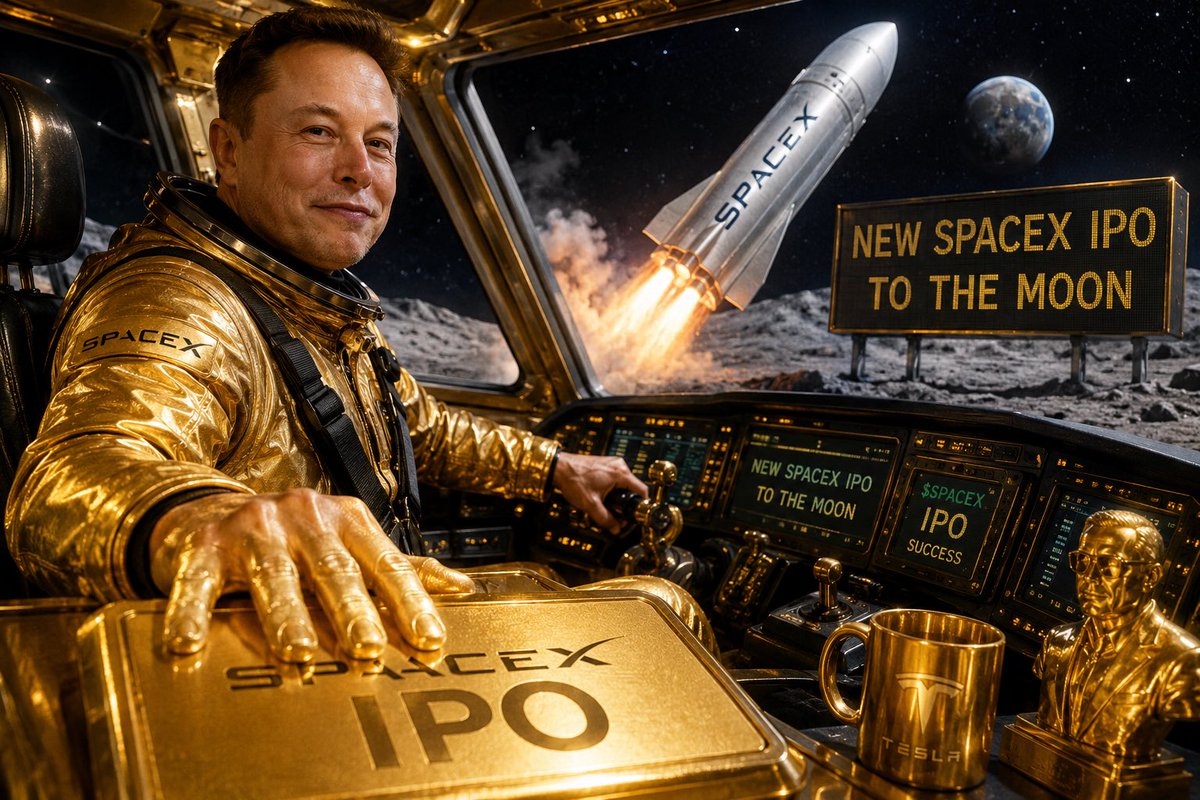 HenryEd13's tweet photo. @TedPillows Markets dumping across the board? Perfect timing. Cashed out to rest up… and fuel up for the Elon XSpaceX IPO liftoff. Who’s coming on this rocket? 🚀 https://t.co/icRsy7UXh7