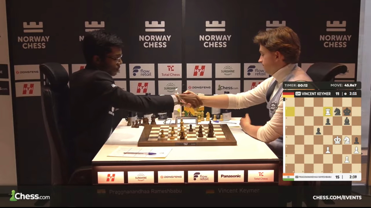 FirstpostSports's tweet photo. R PRAGGNANANDHAA WINS THE 2026 NORWAY CHESS! 

Pragg defeats Vincent Keymer in the 10th and final round to complete four consecutive wins and become the first Indian to win the prestigious tournament! 

📸: Norway Chess

Follow LIVE ⤵️
https://t.co/iVxEYt2ZCg https://t.co/LMpwVHYl2N