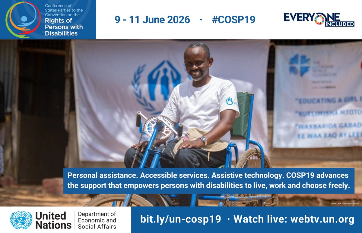 UN_Enable's tweet photo. Participation is a right. Representation matters.

#COSP19 will spotlight leadership, civic and political participation to advance the full inclusion of persons with disabilities in public life.

🌎 https://t.co/0q0mMjOo7G 📺 https://t.co/7Ti6NM6uPb #CRPD20 #DohaDeclaration https://t.co/OgGu3nWqn5