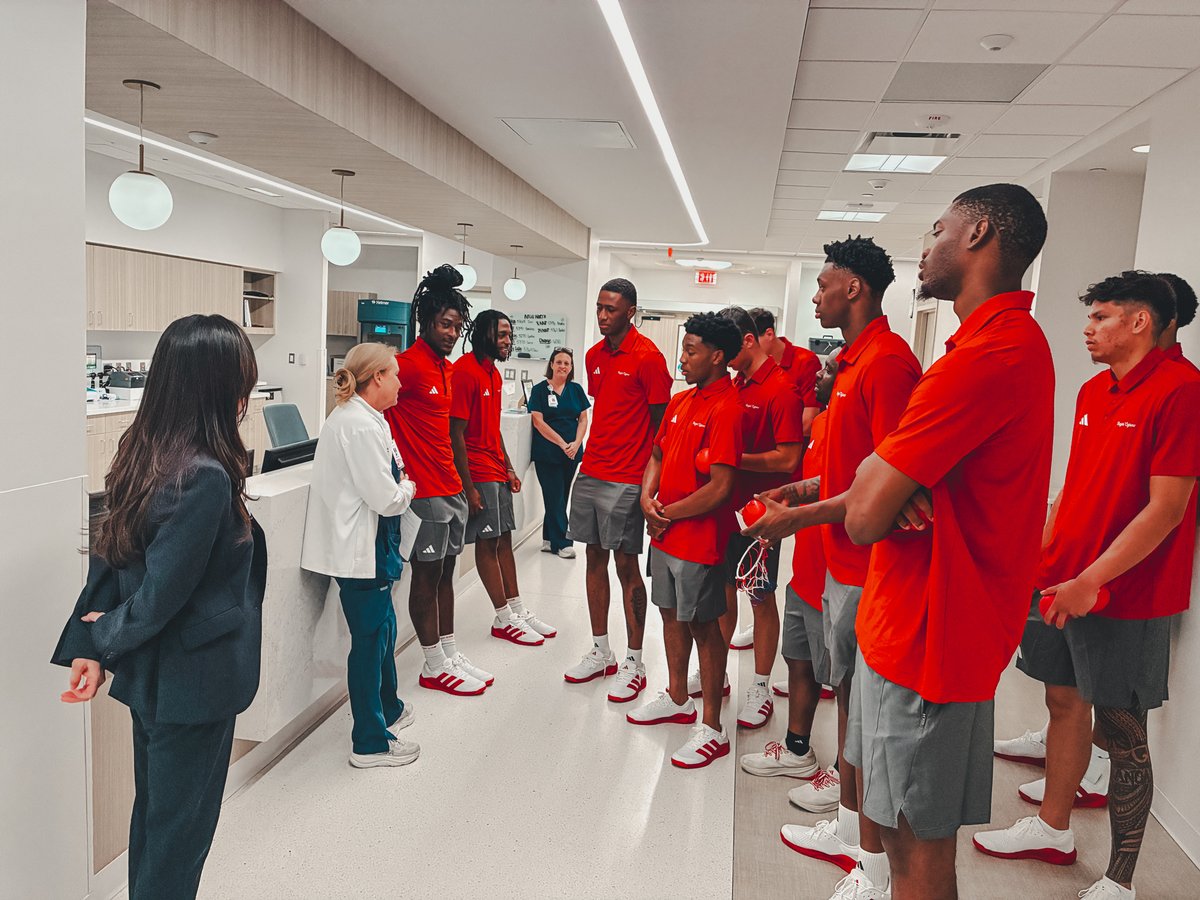RaginCajunsMBB's tweet photo. Bigger than basketball! Our guys had a great time visiting the Lourdes patients. Thank you for allowing us to be apart of ya'll day! 

#GeauxCajuns https://t.co/rbK0GtqaWB