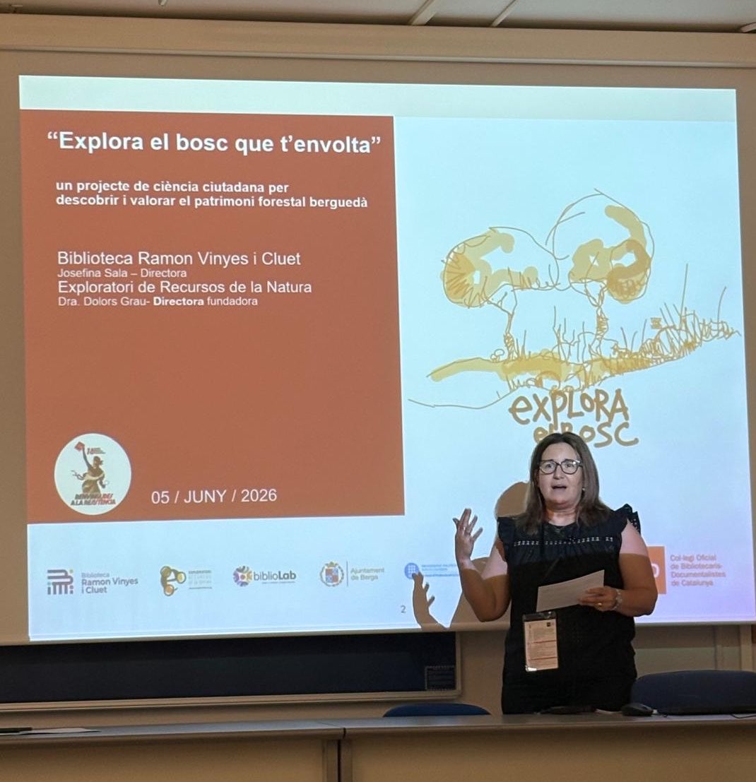 BibliotecaBerga's tweet photo. Les biblioteques som #RefugiDelConeixement i la cultura.

Presentem el #biblioLabxbm Explora el bosc que t’envolta, un projecte de ciència ciutadana per descobrir i valorar el patrimoni forestal berguedà.

 @ExploratoriRN  @BibliotecaBerga 
#18JCID #BenvingudesALaResistència https://t.co/nXKWPeL8wv